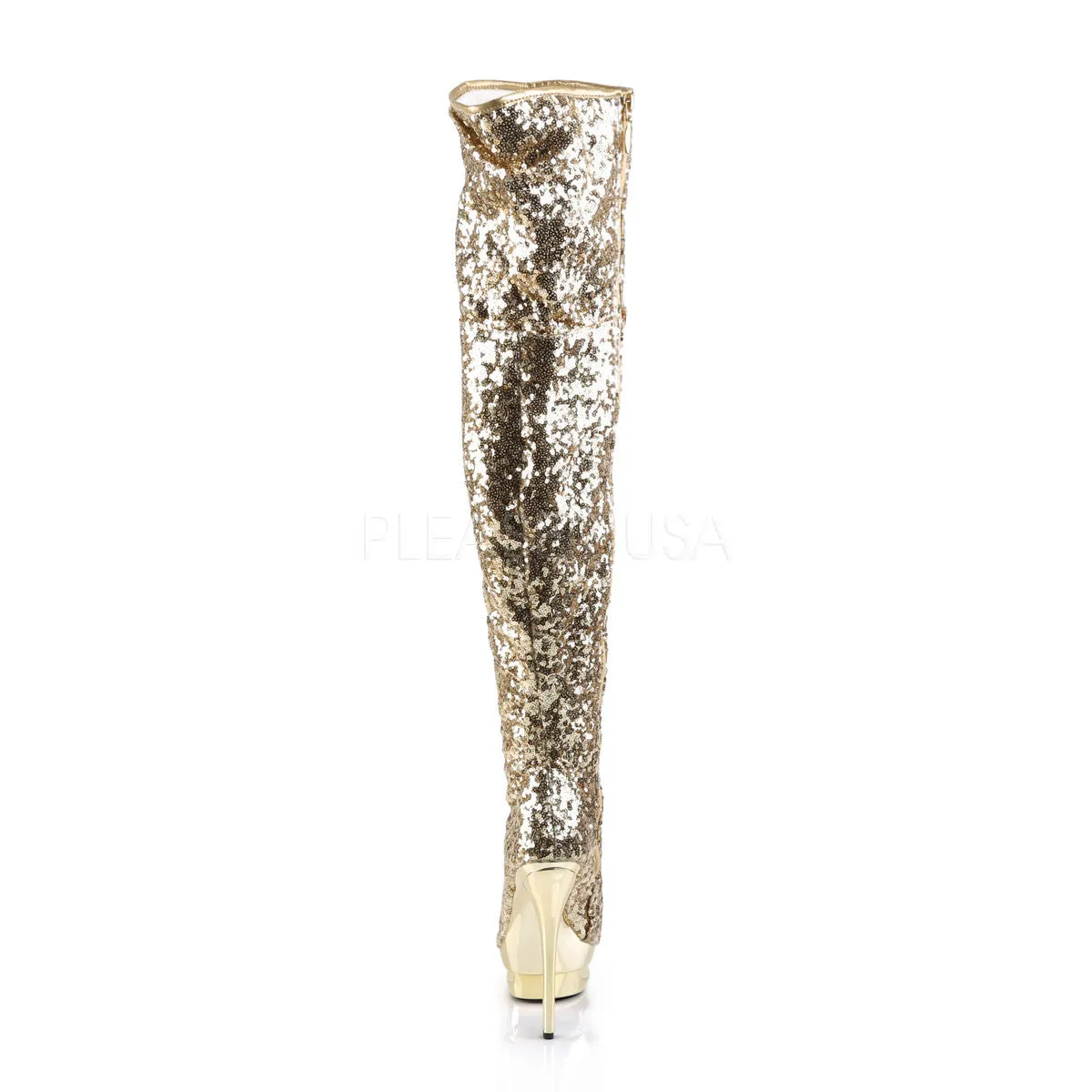 6 Inch Heel BLONDIE-R-3011 Gold Sequins