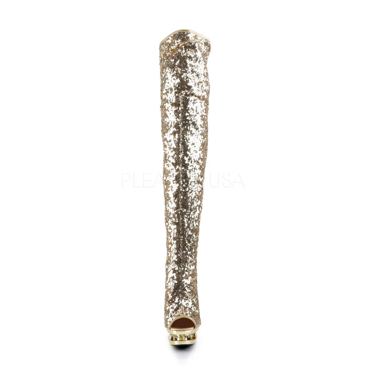 6 Inch Heel BLONDIE-R-3011 Gold Sequins