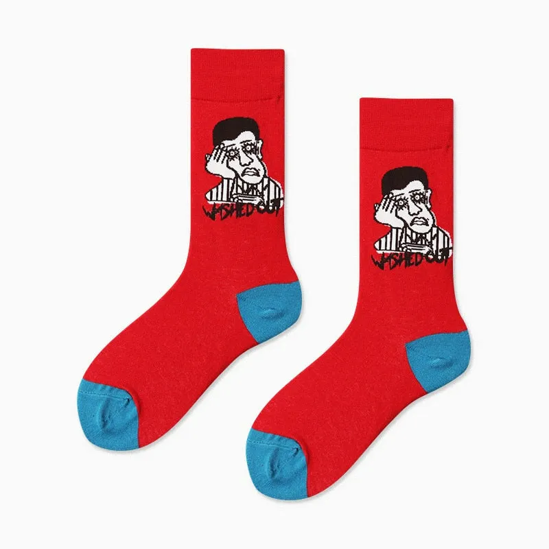 Abstract Art Skateboard Style Socks Set