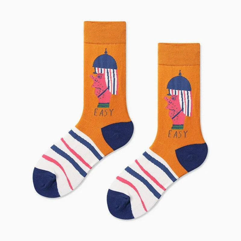 Abstract Art Skateboard Style Socks Set