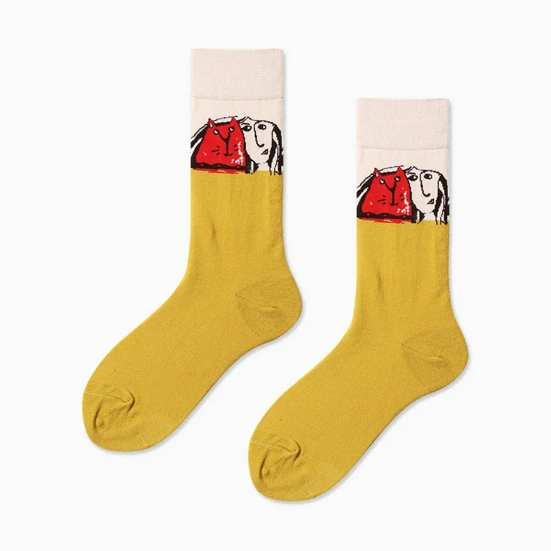 Abstract Art Skateboard Style Socks Set