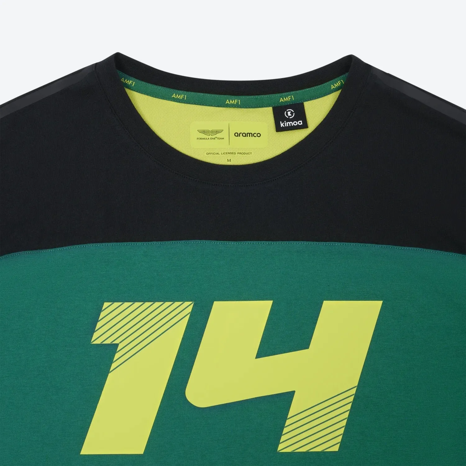 Aston Martin F1 Kimoa Fernando Alonso #14 Color Block T-Shirt - Green