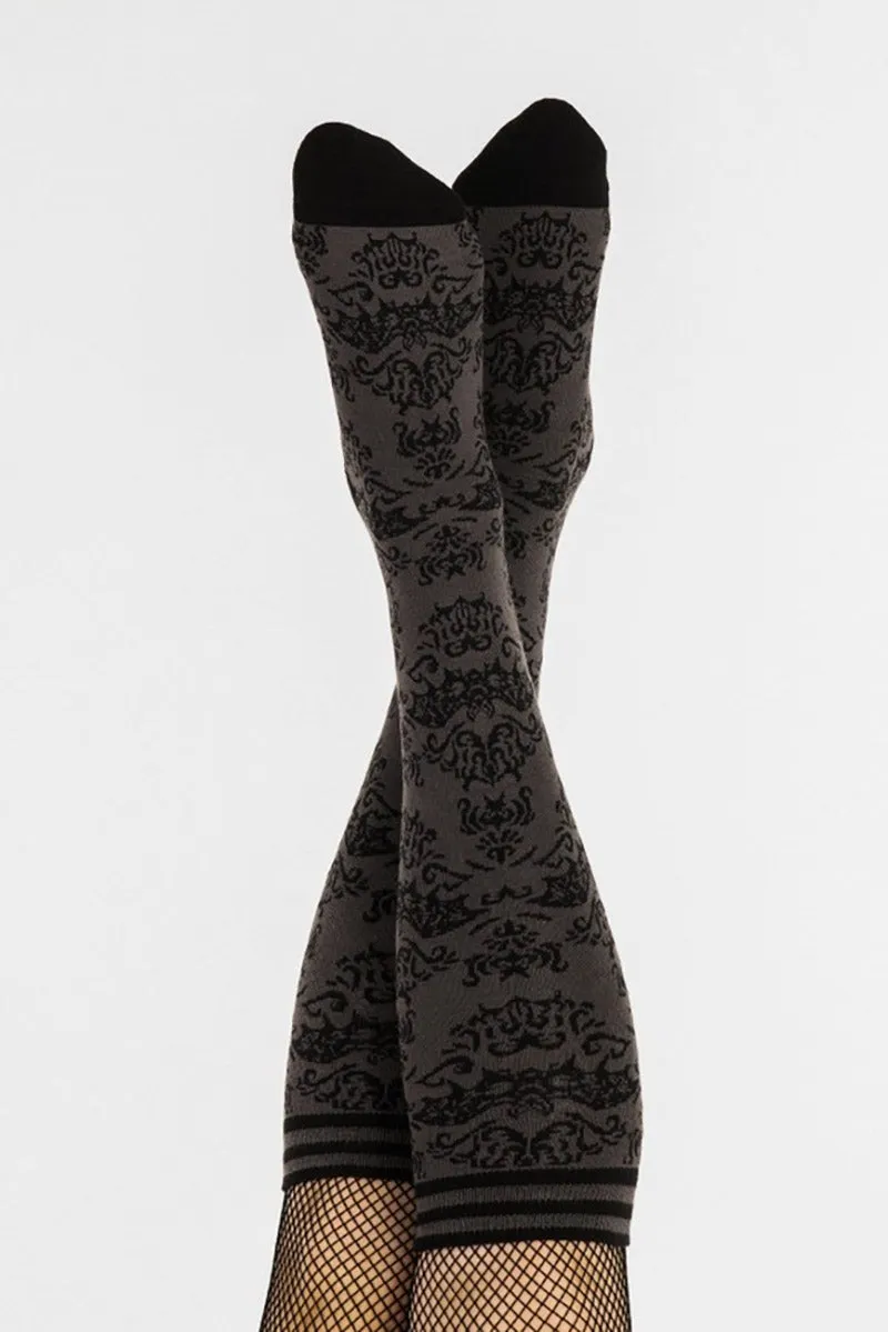 Bat Damask Knee High Socks