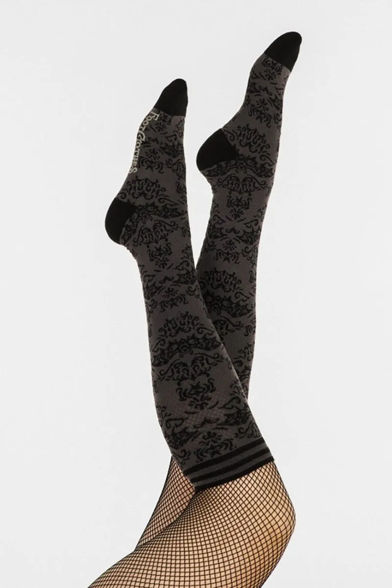 Bat Damask Knee High Socks