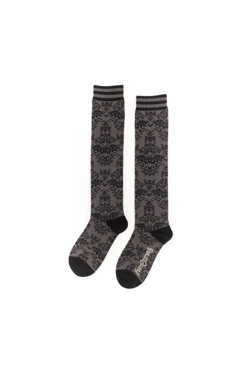 Bat Damask Knee High Socks