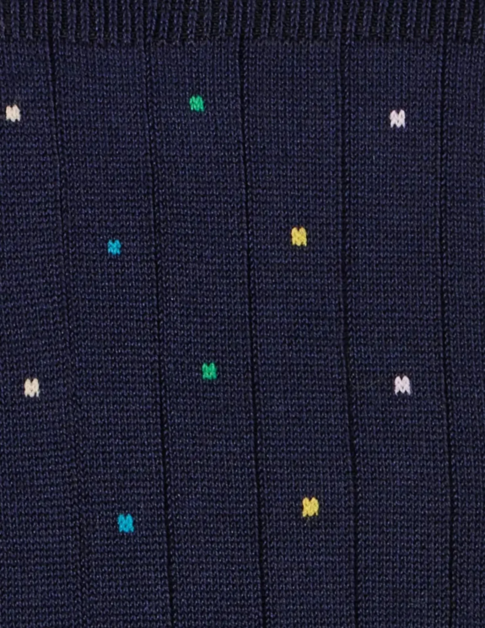 Cotton-Blend Polka Dot Sock | Navy